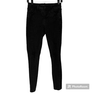 Old Navy Rockstar Womens Size 4 Stretch Super Skinny High Rise Distressed Black